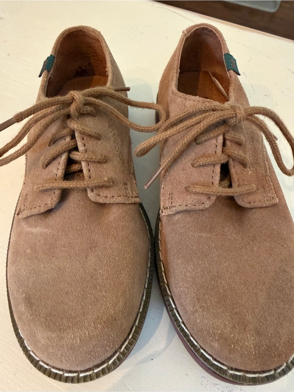 School Issue Kids Suede Lace-Up Dress Shoes in Brown